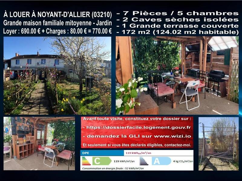 Maison à louer, 124m², NOYANT D'ALLIER