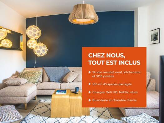 Studio à louer 626 € 1 pièce 15 m² 1er étage dès le 04/09/2026 Lion d'Or-Gilarderie Nantes 44200