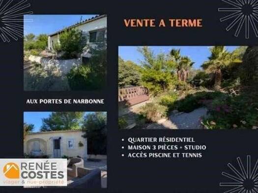 Maison en viager occupé Bouquet 50 400 € 4 pièces 3 chambres 97 m² 681 m² de terrain Ecarts Narbonne 11100