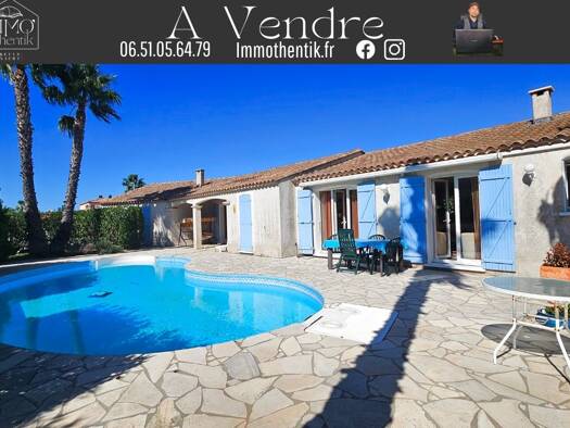 Maison de plain-pied à vendre 647 000 € 6 pièces 5 chambres 190 m² 1 074 m² de terrain Sauvian 34410