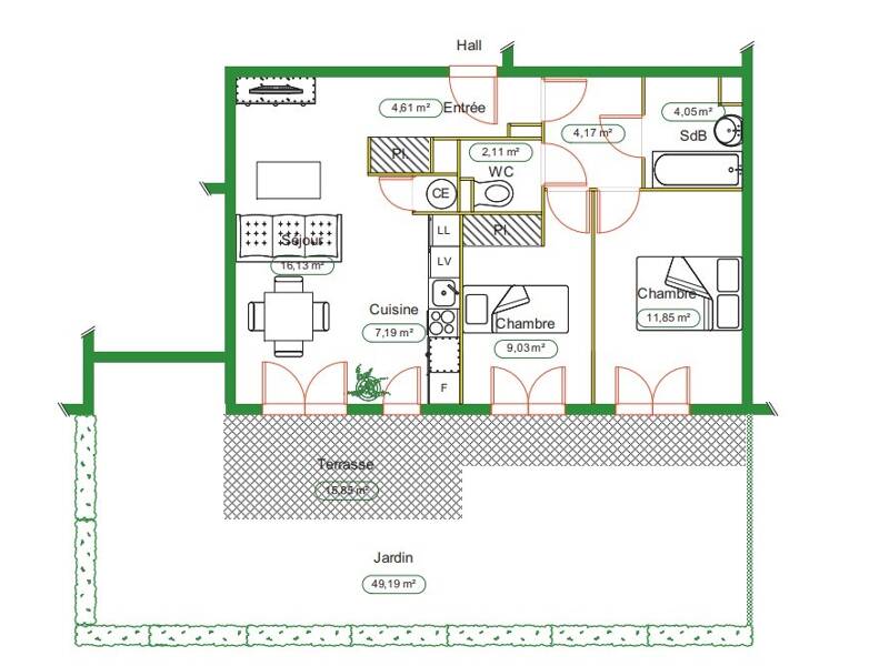 Maison à louer, 59m², DIJON