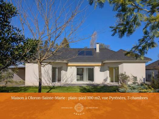 Maison de plain-pied à vendre 286 200 € 4 pièces 3 chambres 100 m² 865 m² de terrain Oloron-Sainte-Marie 64400