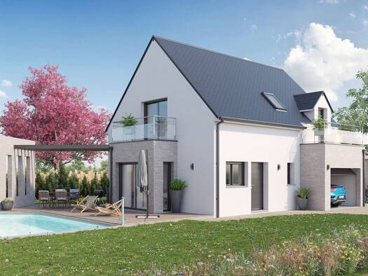 Terrain avec maison neuve à vendre 354 055 € 3 pièces 2 chambres 95 m² 542 m² de terrain Les Varennes Saint-Jean-le-Blanc 45650