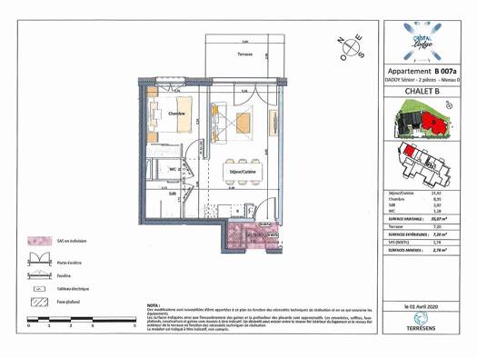 Appartement à vendre 267 450 € 2 pièces 1 chambre 35 m² Saint Chaffrey 05330