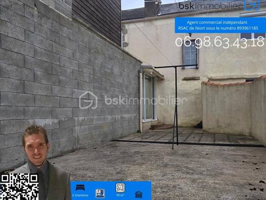 Maison de ville à vendre 121 000 € 4 pièces 2 chambres 111 m² Cirières 79140