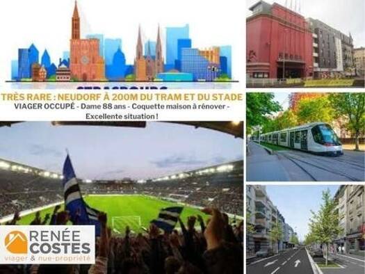 Maison en viager occupé Bouquet 100 188 € 4 pièces 3 chambres 100 m² 196 m² de terrain Polygone Est Strasbourg 67100