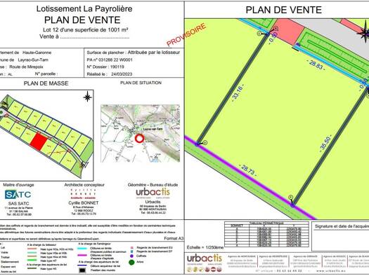 Terrain constructible viabilisé à vendre 99 900 € 1 001 m² de terrain Layrac-sur-Tarn 31340
