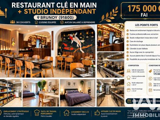 Local commercial à vendre 175 000 € 100 m² de surface de vente Centre Brunoy 91800
