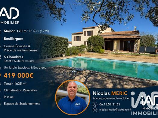 Maison à vendre 399 000 € 7 pièces 5 chambres 170 m² 1 635 m² de terrain Nord Bouillargues 30230