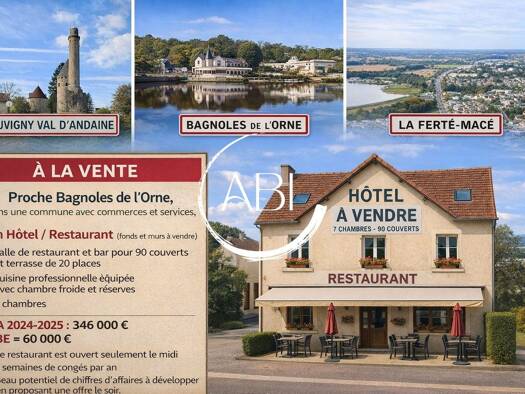 Hôtel à vendre Fonds de commerce 354 800 € 400 m² d'espace de restauration Bagnoles de l'Orne Normandie 61140