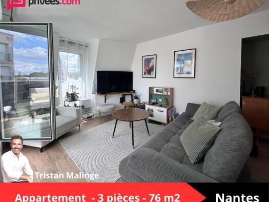 Appartement à vendre 353 600 € 3 pièces 2 chambres 76,1 m² Étage 4/5 Bellamy Nantes 44000