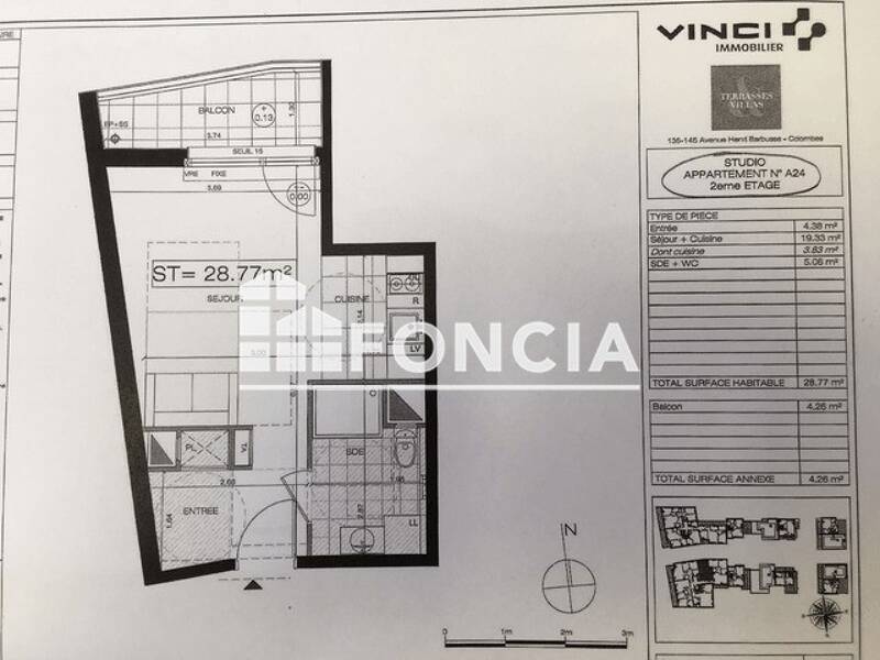Maison à louer, 29m², COLOMBES