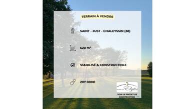 Terrain constructible viabilisé à vendre 207 000 € 620 m² de terrain Saint-Just-Chaleyssin 38540