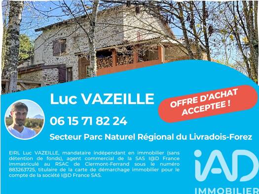 Maison à vendre 119 000 € 6 pièces 4 chambres 165 m² 5 350 m² de terrain Saint-Amant-Roche-Savine 63890