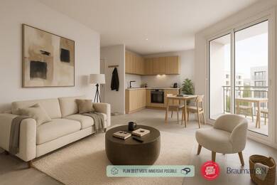 Appartement à vendre 278 673 € 3 pièces 2 chambres 74 m² 3ème étage Marcel Sembat Villetaneuse 93430