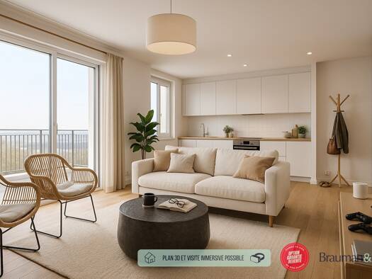 Appartement à vendre 202 900 € 2 pièces 1 chambre 47 m² 2ème étage La Vallée-Petit Lannoy Hem 59510