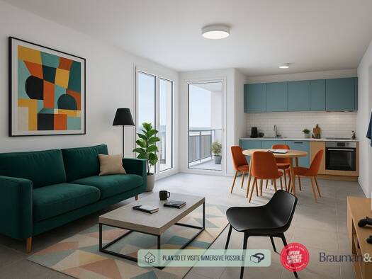 Appartement à vendre - neuf 297 800 € 3 pièces 2 chambres 63 m² Thiverval-Grignon 78850