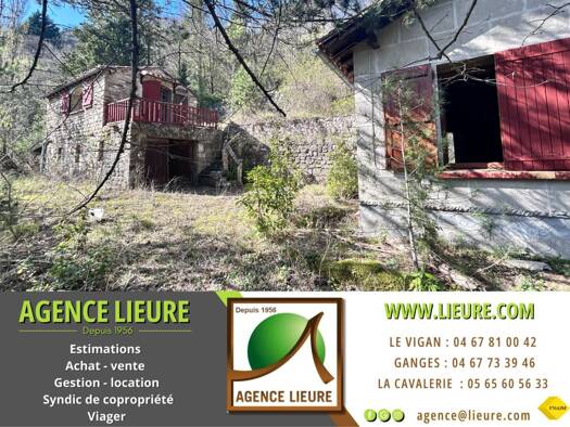 Maison de plain-pied à vendre 123 000 € 3 pièces 2 chambres 40 m² 4 200 m² de terrain Arrigas 30770
