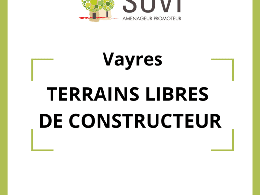 Terrain constructible viabilisé à vendre 114 000 € 429 m² de terrain Vayres 33870