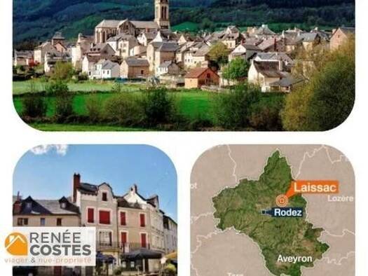 Maison en viager occupé Bouquet 18 600 € 3 pièces 2 chambres 55 m² 150 m² de terrain Laissac-Sévérac l'Église 12310