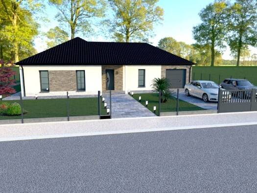 Terrain avec maison neuve à vendre 329 449 € 5 pièces 4 chambres 144 m² 905 m² de terrain Ouest Méricourt 62680