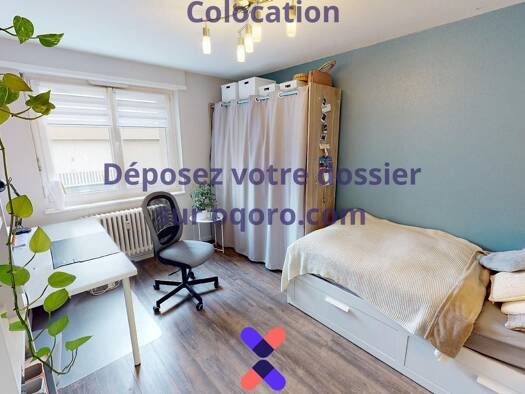 Colocation à louer 450 € 3 pièces 2 chambres 47,4 m² RDC Daguerre Mulhouse 68200