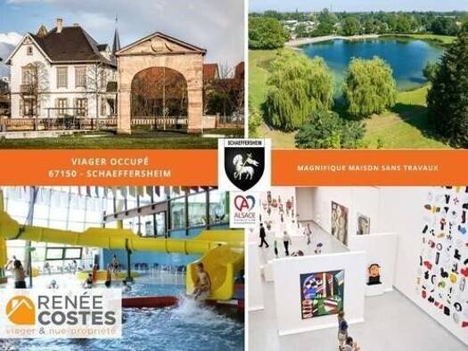 Maison en viager occupé Bouquet 82 385 € 5 pièces 3 chambres 107 m² 504 m² de terrain Ouest Erstein 67150