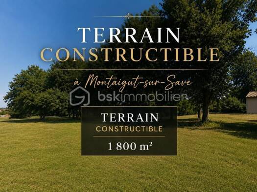Terrain constructible à vendre 135 000 € 1 800 m² de terrain Montaigut-sur-Save 31530