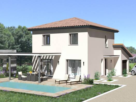 Terrain avec maison neuve à vendre 406 500 € 4 pièces 3 chambres 90 m² 1 042 m² de terrain Diémoz 38790