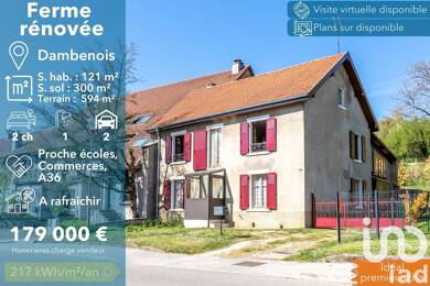 Maison à vendre 179 000 € 5 pièces 2 chambres 120 m² 594 m² de terrain Dambenois 25600