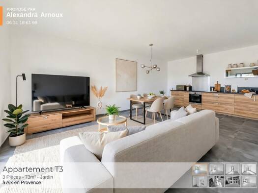 Appartement à vendre 525 000 € 3 pièces 2 chambres 72 m² RDC/2 Pont de Béraud Aix-en-Provence 13100
