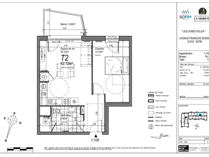 Maison à louer, 44m², CUCQ
