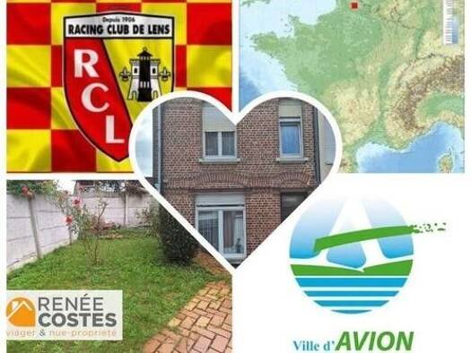 Maison en viager occupé Bouquet 43 160 € 4 pièces 3 chambres 100 m² 143 m² de terrain Centre-Parc des Glissoires Avion 62210