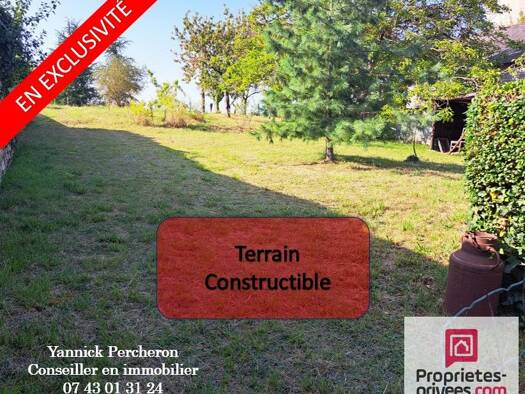 Terrain constructible à vendre 14 000 € 978 m² de terrain La Pellerine 49490
