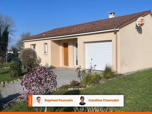 Maison de plain-pied à vendre 138 000 € 3 pièces 2 chambres 61 m² 616 m² de terrain Châteauponsac 87290