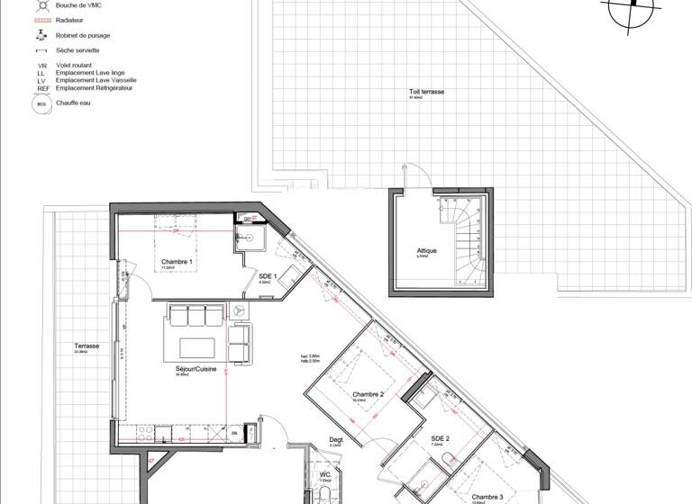 Appartement à vendre 1 380 000 € 4 pièces 3<br/>chambres 94 m²<br/>superficie Dernier étage, 6/6<br/>étage Silly-Gallieni Boulogne-Billancourt 92100