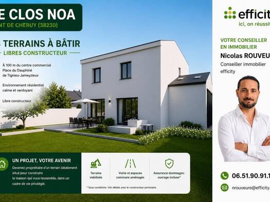 Terrain constructible à vendre 143 000 € 335 m² de terrain Pont-de-Chéruy 38230