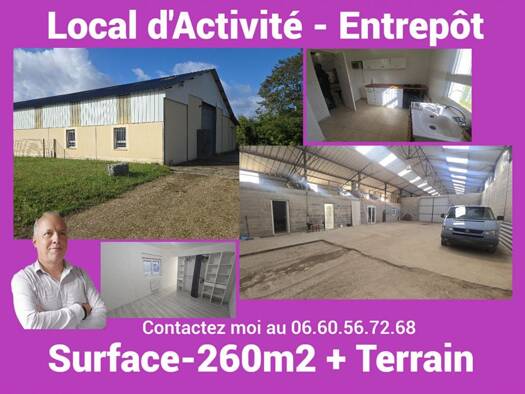 Local d'activités à louer 1 550 € 260 m² d'espace de stockage Centre Ville Dreux 28100