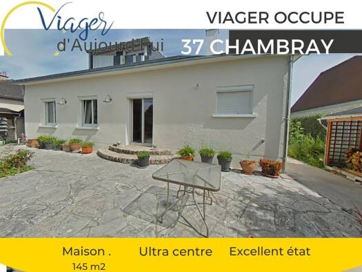 Maison en viager occupé Bouquet 88 775 € 6 pièces 4 chambres 145 m² 1 190 m² de terrain Chambray-lès-Tours 37170