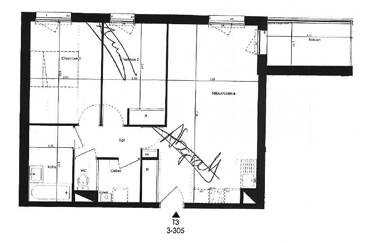 Appartement à louer 730 € 3 pièces 2 chambres 63 m² 3ème étage Laval 53000