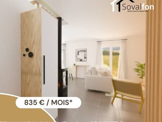 Terrain avec maison neuve à vendre 178 258 € 3 pièces 2 chambres 60 m² 320 m² de terrain Saint-Rémy-de-Chargnat 63500