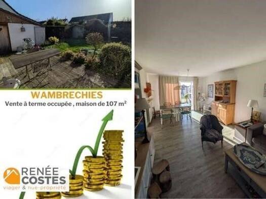 Maison en viager occupé Bouquet 97 920 € 5 pièces 4 chambres 107 m² 257 m² de terrain Foch Pasteur-Ecarts Wambrechies 59118