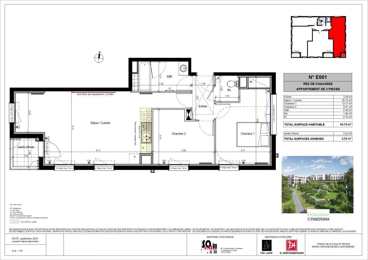 Maison à louer, 64m², CHENNEVIERES SUR MARNE