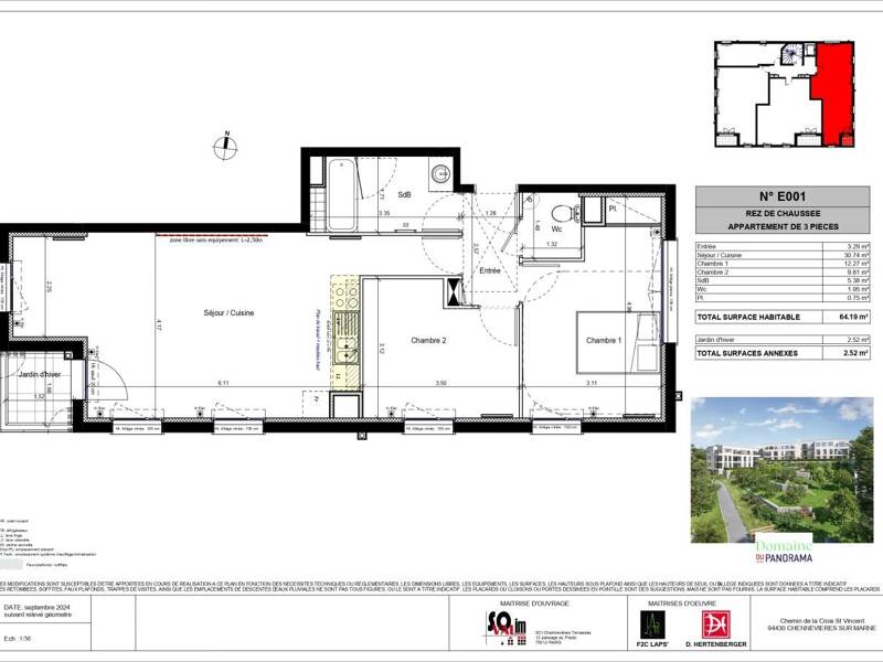 Maison à louer, 64m², CHENNEVIERES SUR MARNE