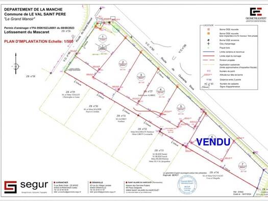 Terrain constructible viabilisé à vendre 86 800 € 690 m² de terrain Le Val-Saint-Père 50300