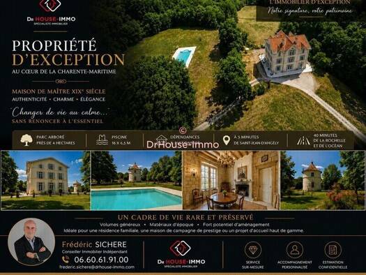 Maison à vendre 732 000 € 13 pièces 6 chambres 341 m² 39 649 m² de terrain Saint-Jean-d'Angély 17400