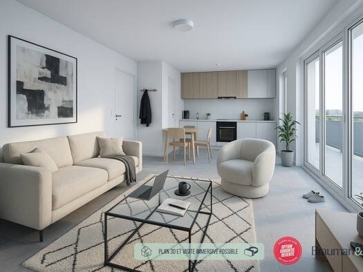 Appartement à vendre - neuf 201 000 € 2 pièces 44 m² 2ème étage Saint Claude - Torcols Besançon 25000