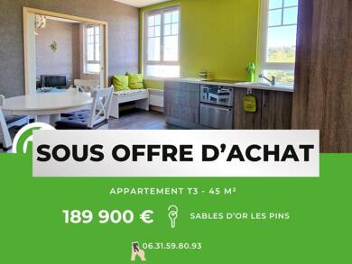 Appartement à vendre 189 900 € 3 pièces 2 chambres 45 m² Dernier étage, Étage 3/3 Fréhel 22240