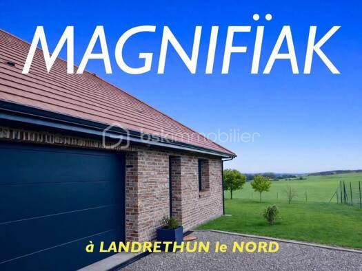 Maison de plain-pied à vendre 452 900 € 4 pièces 3 chambres 160 m² 1 225 m² de terrain Fréthun 62185