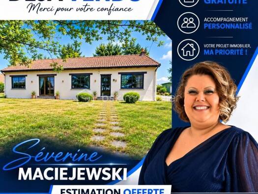 Maison de plain-pied à vendre 190 000 € 5 pièces 3 chambres 125 m² Gonnehem 62920